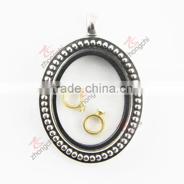 Valentine's Jewelry Gold Ring Charms for Floating Lockets photo-2
