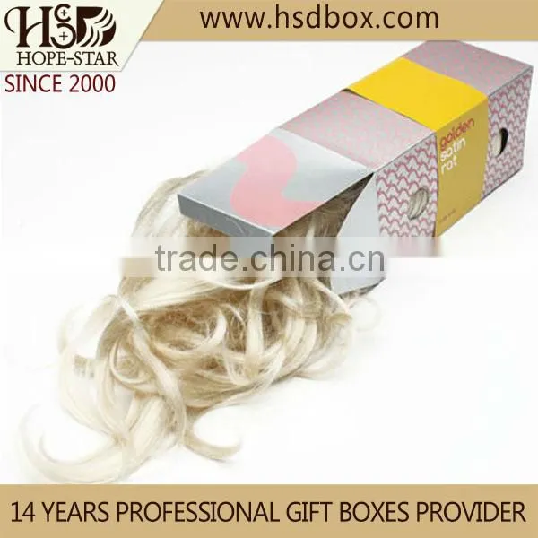 2016 Matte Lamination Custom Hair Extension Packaging, Folding Drawer Paper Hair Extension Packaging Box photo-5