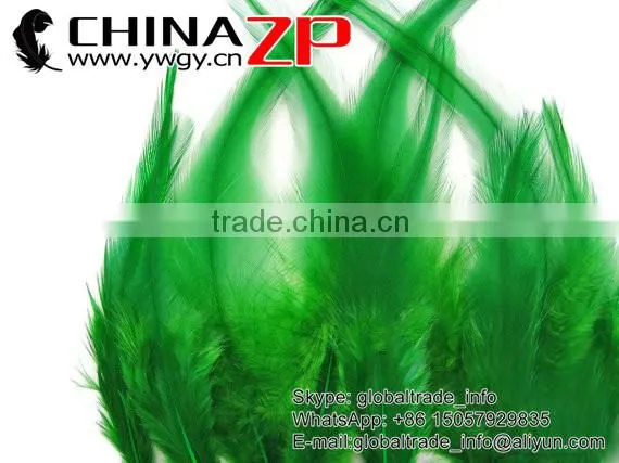 Top Supplier ZPDECOR Wholesale Good Quality Colored Green Chicken Rooster Saddle Feathers for Sale photo-2