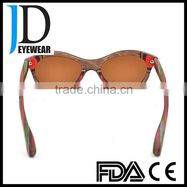 High Quality Custom Made Butterfly Style Natural Wooden Sunglasses photo-4