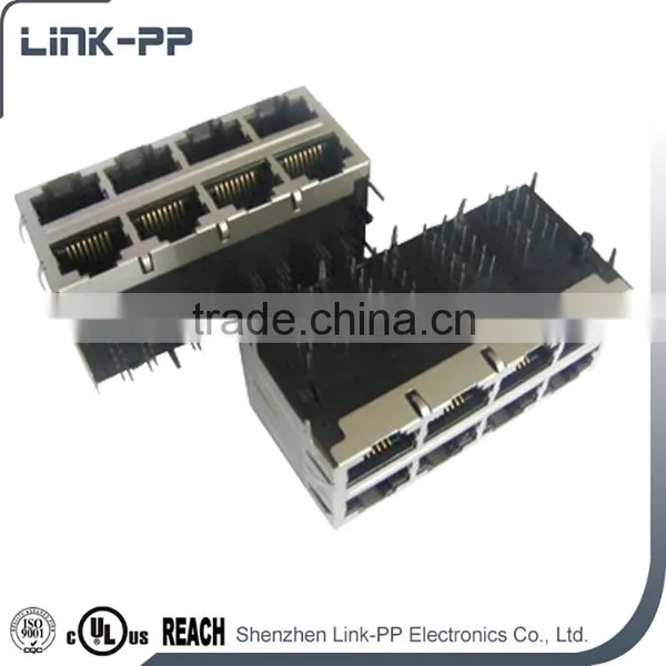 2*N 10/100/1000M Electrical RJ45 Stacked Jack With Led photo-2