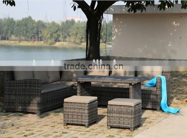Garden Furniture Rattan Sofa Set of Outdoor Wicker Table Set photo-3