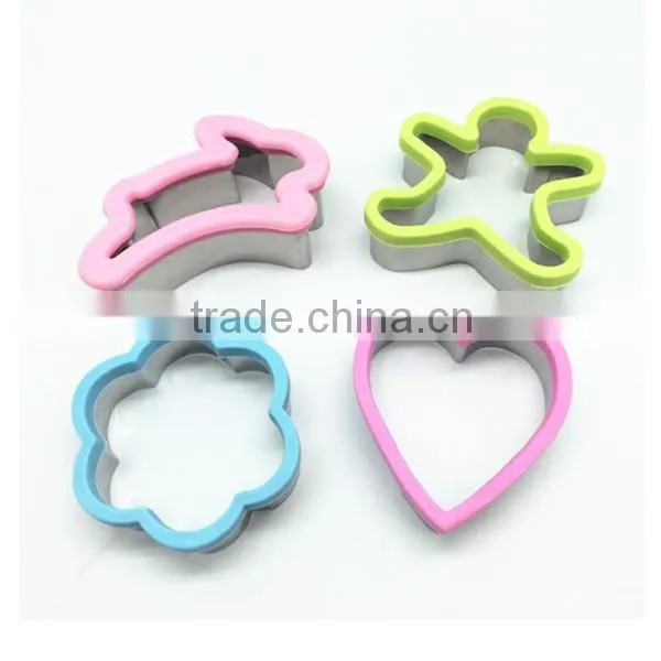 Flower Shape Stainless Steel Silicone Cookie Cutter Cookie Stamp photo-3