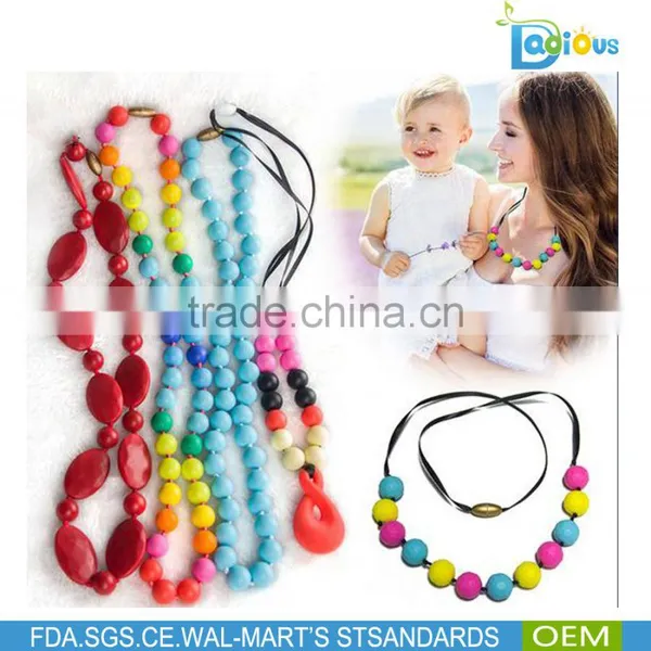 OEM Service BPA Free Food Grade Silicone Teething Toys Baby Teething Necklace Wholesale photo-2