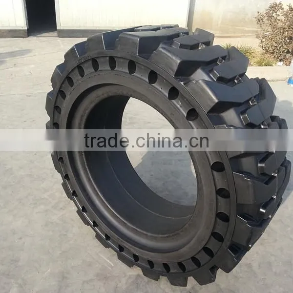 Solid Tire China Backho Skid Steer Loader Tyre Used Rim 10 16.5 photo-4