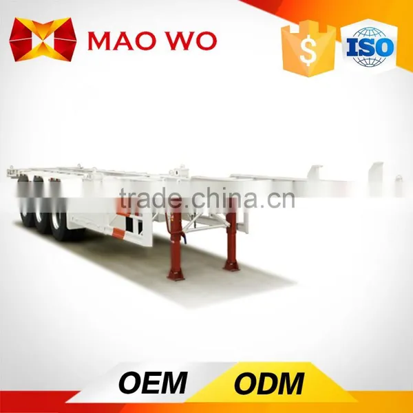 China Export 3 Axle 20ft 40ft Skeleton Container Semi Trailer for Sale photo-6