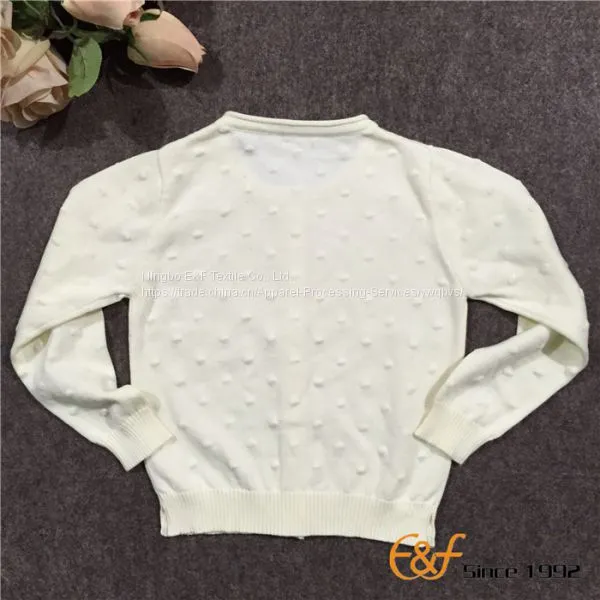 Baby Girl Tuck Stitch Balls Sweater photo-3