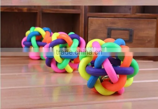 CY188 For Small Dog Toys Product For Dog Colorful Rubber Dog Toy Ball, Pet Dog Toys With Bell For Small Medium Large Dog photo-2