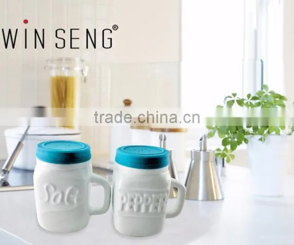 High Quality Spice Dispenser White Ceramic Spice Jar photo-2
