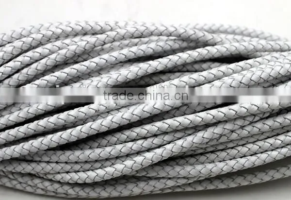 3mm 4mm 5mm Genuine Round Braided Leather Cord For Jewelry, Colored Leather Cord photo-3