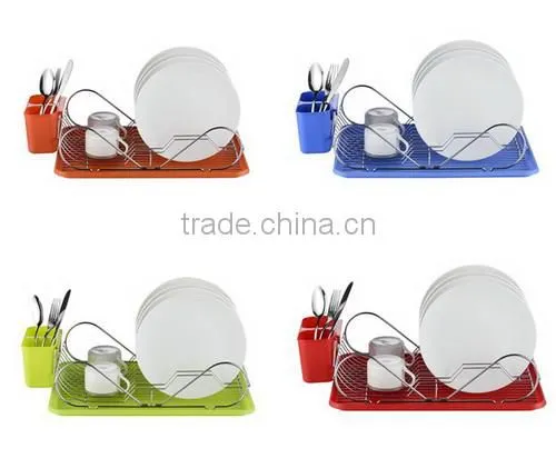 Colored Metal Chrome Smart Dish Rack Tray photo-2