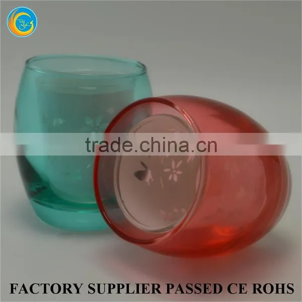 Double Egg Cup Glass Candle Holder for Wax