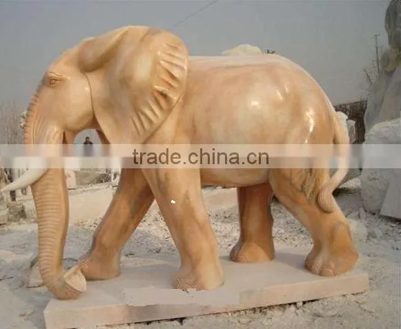 High Quality Pink Marble Elephant Sculpture photo-4
