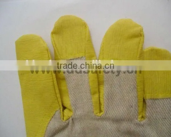 Yellow PVC Gloves White Back Working Hloves photo-6