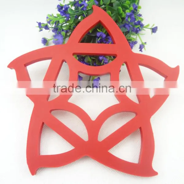 Five Star Shaped Anti-slip Silicone Table Mat Heat Resiatant Mat photo-5
