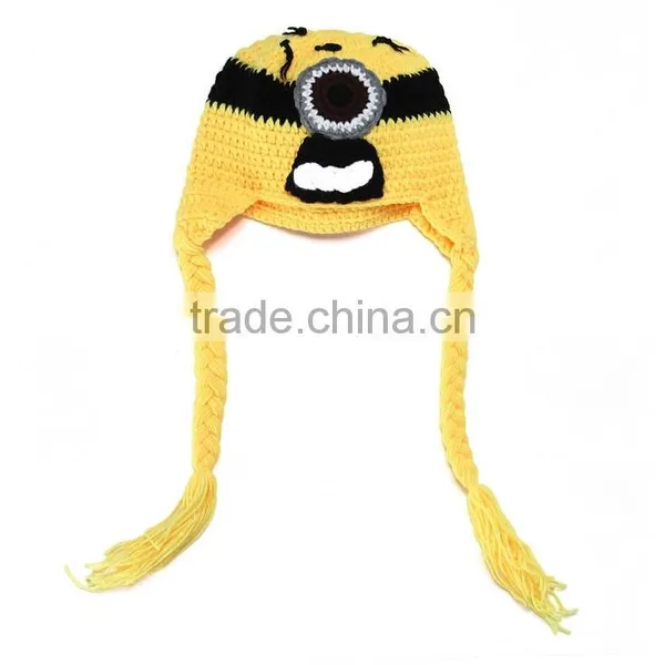Hot Sale Baby Hats Yellow Cartoon Baby Hats Mini Baby Knitted Hats photo-4