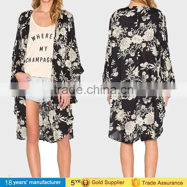 2014 Factory Wholesale Vintage Retro Boho Hippie Casual Chiffon Kimono Top photo-3