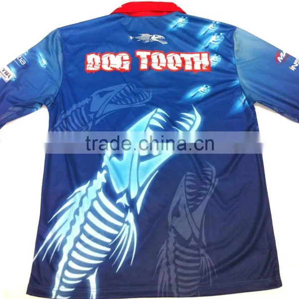 Sublimated Printing Custom Fishing Shirt, Buttons on Collar, Comfortable Rid Fabric on Wrist photo-4