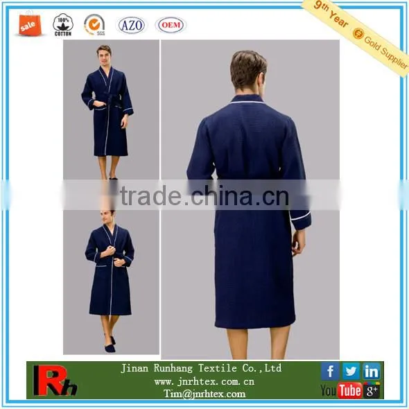 Mens 100% Cotton Waffle Weave Bath Robe photo-2