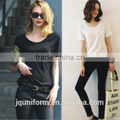2016 O-Neck Polka Dot Design Free Style Lady Tshirt photo-3