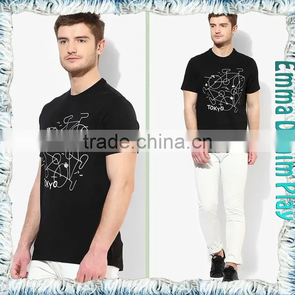 Latest Men's Printed Combed Cotton O Neck T Shirts photo-4