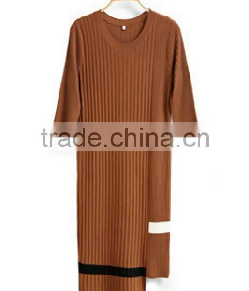 Womens Wholesaler 3/4 Sleeve Wool Knitting Pattern Sweater Dress With Lowest Price photo-6