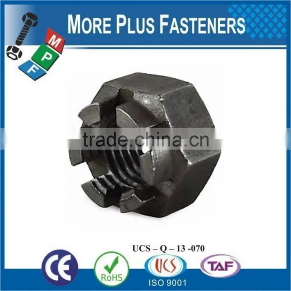 Made in Taiwan Brass Plated Stainless Steel Black Phosphate Half Castle Nut photo-5