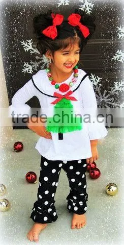 Best Selling Floral Ruffle Cotton Girls Boutique Outfit photo-5