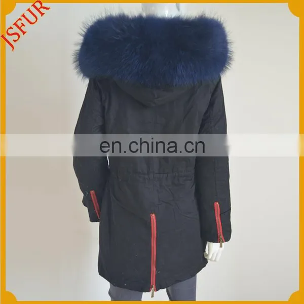 Jsfur Wholesale Hot Style Cotton Fabric Winter Women Parka With Fur photo-3
