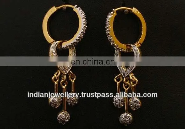 Cz Earrings Manufacturer , Cz Jewellery, Cubic Zircon Ear Jewelry Custom Design Making photo-2