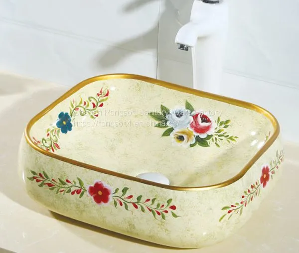 Home Design Oval Luxury Ceramic Countertop Ceramic Black Color Art Basin Sink photo-3