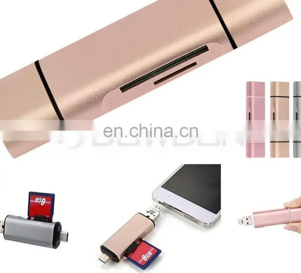 Aluminum Multifunction USB-A-Micro-Type-C Card Reader OTG Supported for Nexus 6P,5X,MacBook,Windows Computer,Android OTG photo-6