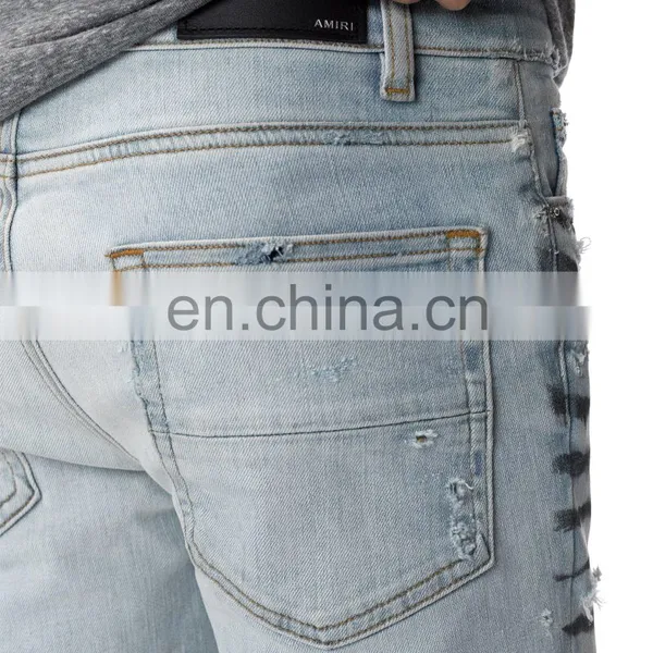 DiZNEW Tiger Pattern Destruction Skinny Denim Jeans Men for Male photo-6