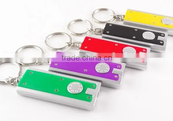 Promotional Logo Printed Rectangle LED Flashlight Keychain Quality Choice photo-3