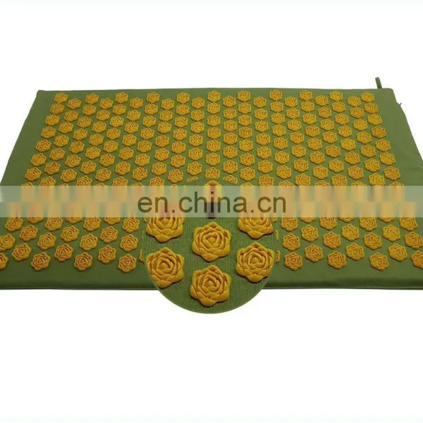Private Label 100% Cotton Canvas Lotus Shape Plastic Spike Mat photo-3