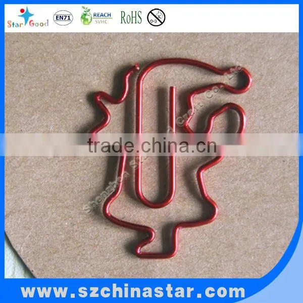 Souvenir Santa Claus Paper Clip With PET Coated Iron Wire