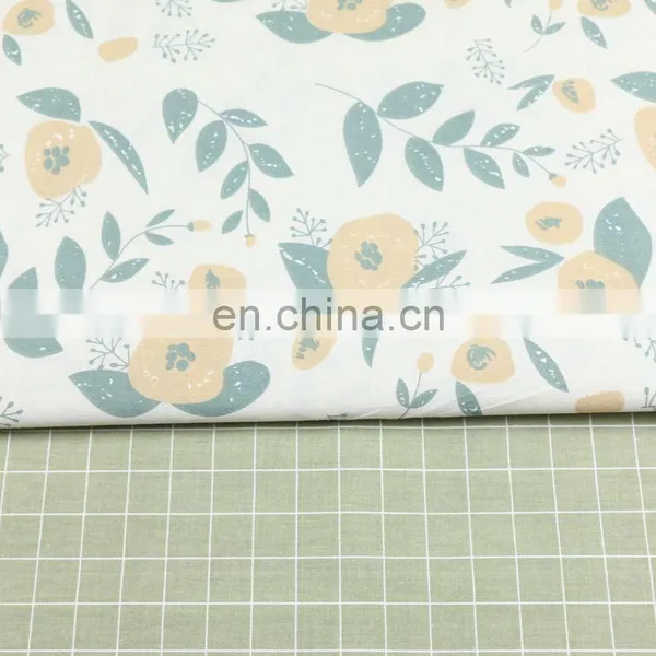 2.35m Wide Width Cotton Fabric Wholesale Garden Flowers Fashion Check Printed Cotton Bed Twill Fabric photo-3