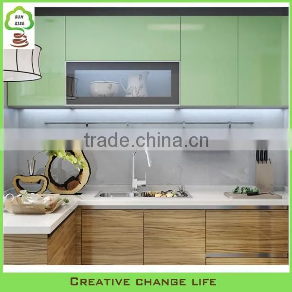High Gloss Vinyl Wrap Doors Kitchen Cabinets photo-2