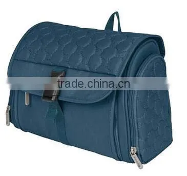 Popular Desisgn Unisex Cosmetic Toiletry Bag for Travel,blue Quilted Polyester Hanging Toiletry Cosmetic Bags photo-3