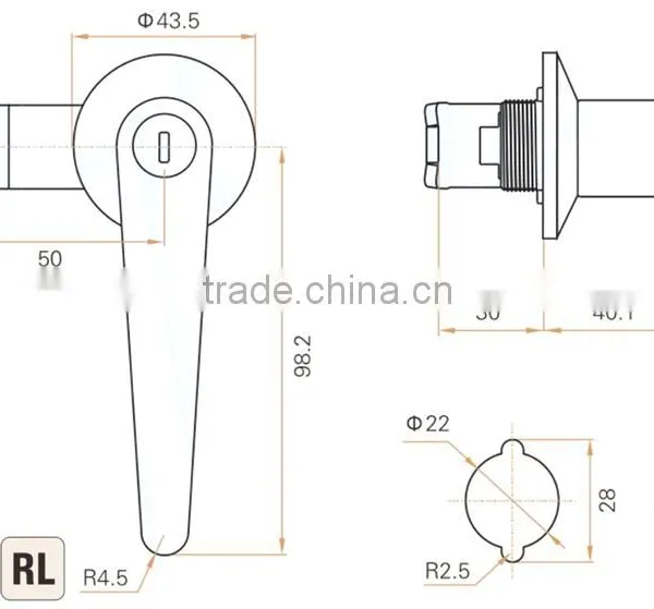 CE RoHS 2015 FEILEI MS310-1 Wenzhou Wholesale Zinc Alloy High Quality Cabinet L Handle Latch Lock With Key Set photo-5