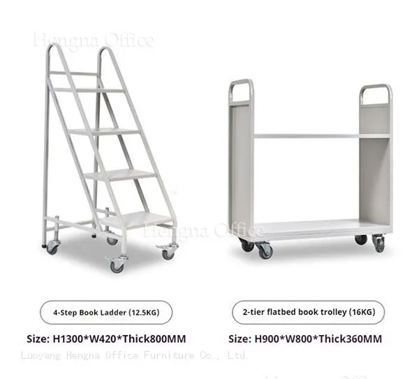 Institutional Book Trolley | Steel With Safety Features | Non-Slip Footrest & Universal Wheels | Religious Organization Use photo-4