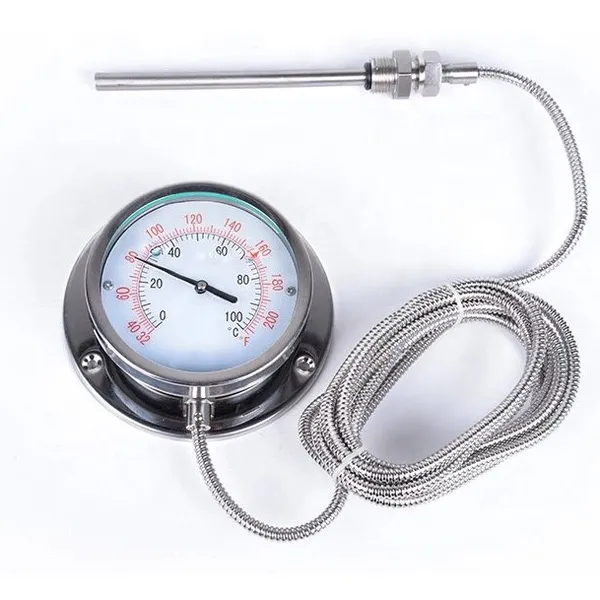 100mm 0-650C Industrial Stainless Steel Steam Vapor Capillary Type Mechanical Temperature Gauge Gas Pressure Thermometer photo-3