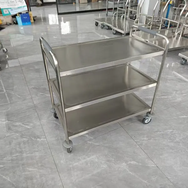 3 Tier Kitchen Stainless Steel Serving Trolley Food Trolley Luxury With Wheels