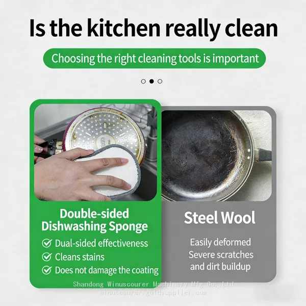 Antibacterial Double-Sided Cleaning Sponges, Metal Mesh Scrubber & Microfiber Dish Sponges With Hanging Design photo-5