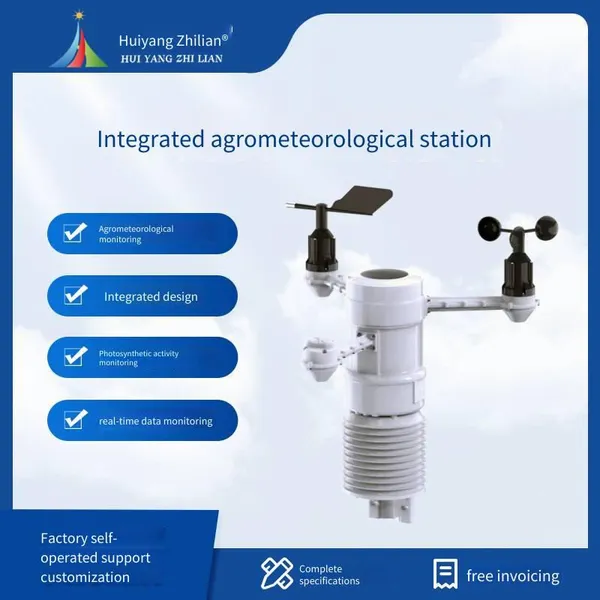 Agricultural Weather Station, Automatic Monitoring Station for Field Microclimate, Wind Speed, Wind Direction, Atmospheric Temperature, Humidity and Pressure, Meteorological Instrument