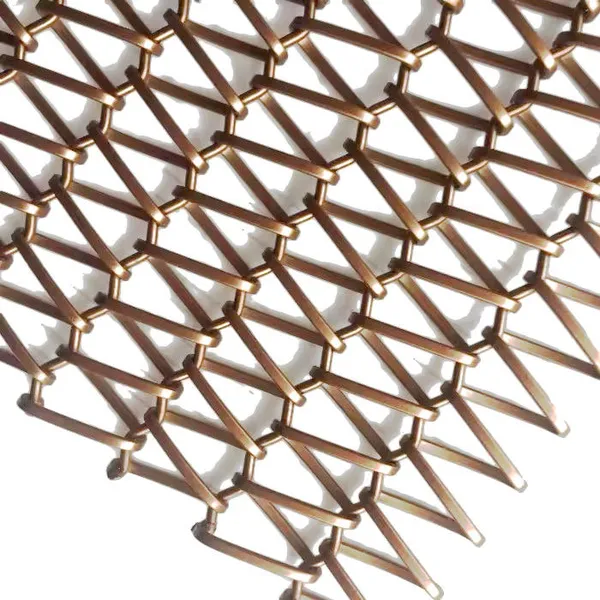 Gold PVD Coated Woven Steel Wire Mesh - Flexible Decorative Metal Curtain photo-4