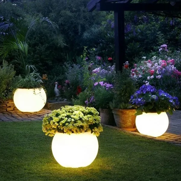 Wholesale Price Outdoor Garden Lights Rechargeable Led Luminous Mushroom Plastic Magic Rgb Light up Flower Pots&planters photo-2