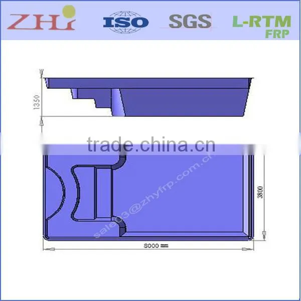 One Piece FRP Fibreglass Swimming Pool(L8.0MxW3.9M) Quality Choice photo-4