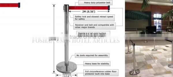 Stainless Steel Retractable Belt Poles photo-2