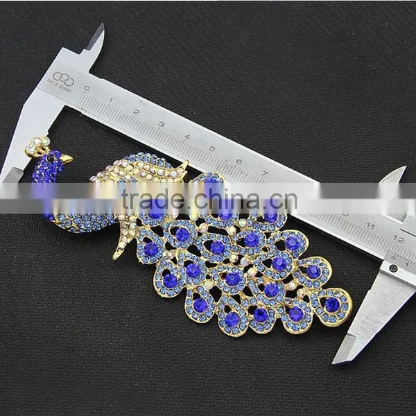 Wholesale Costume Jewelry China Peacock Crystal Peacock Brooches Blue Cheap photo-5